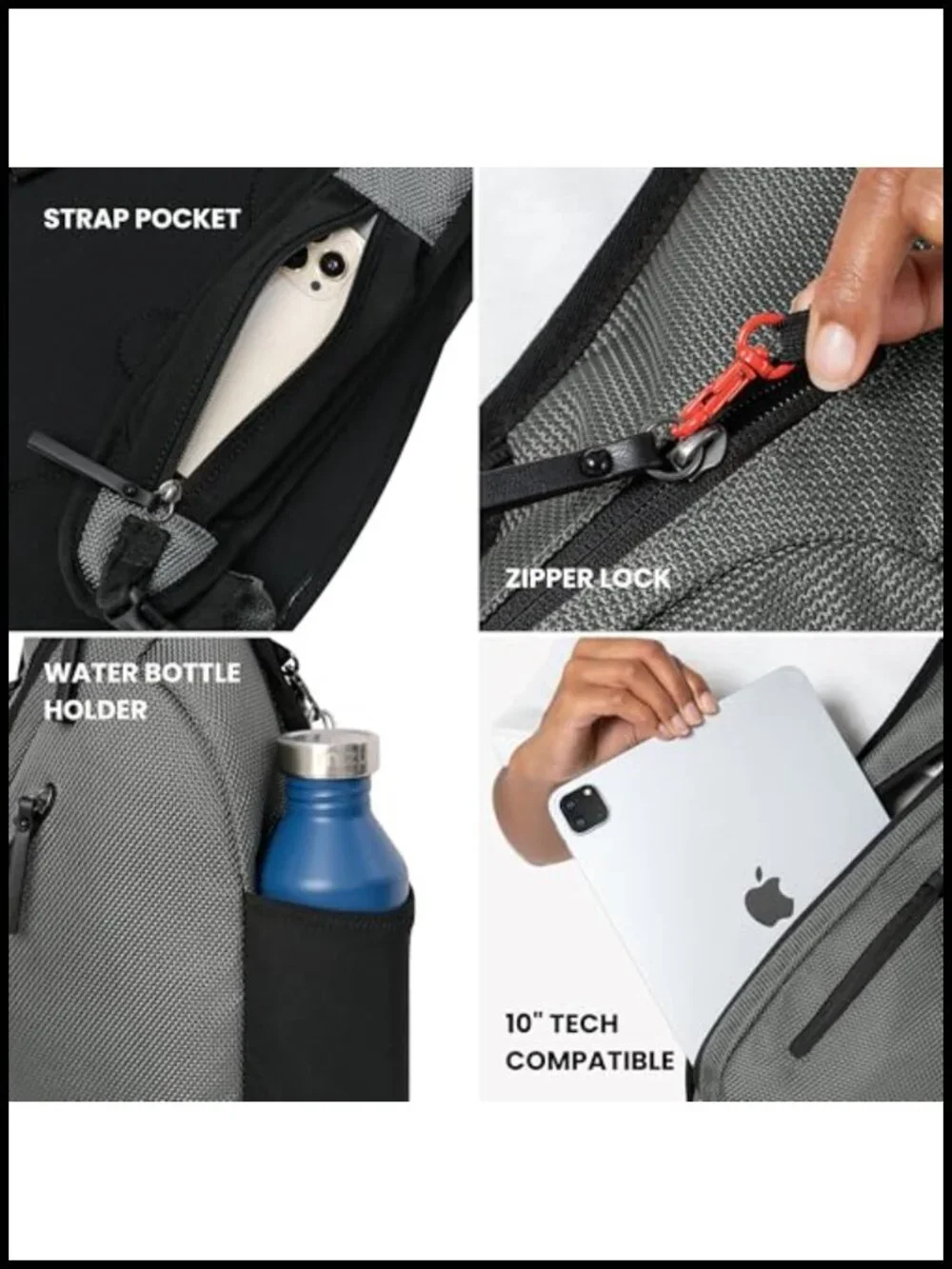 Anti-Theft Sling Backpack Crossbody Purse for Women with RFID Protection